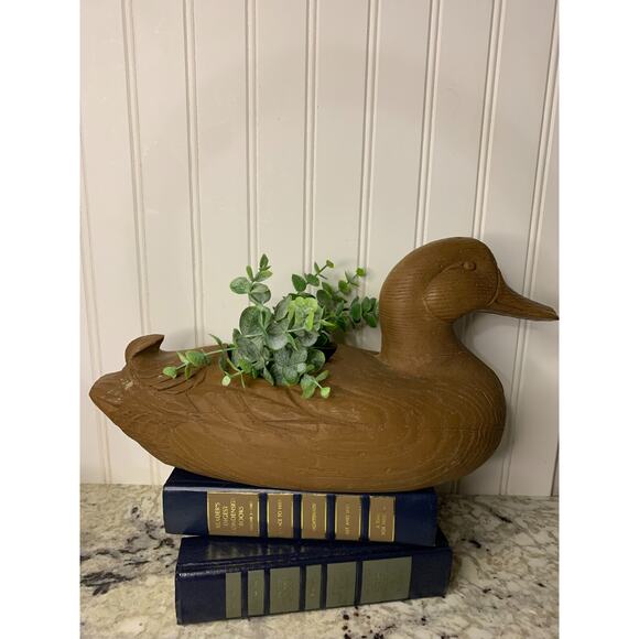 Unbranded Other - Plastic Duck Decoy Planter Brown 13"x7"x6" Rustic Country Farmhouse Hunting